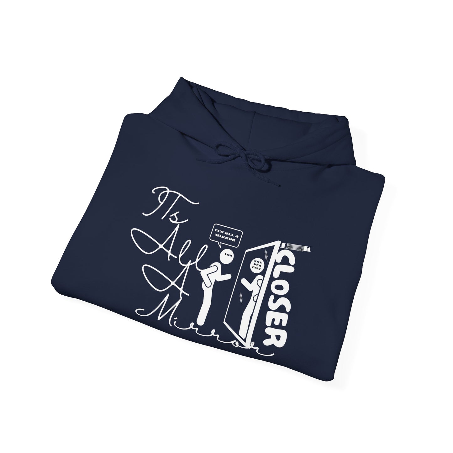 Unisex 'It's All A Mirror' Disco World & Skull Hoodie w/ White Letters