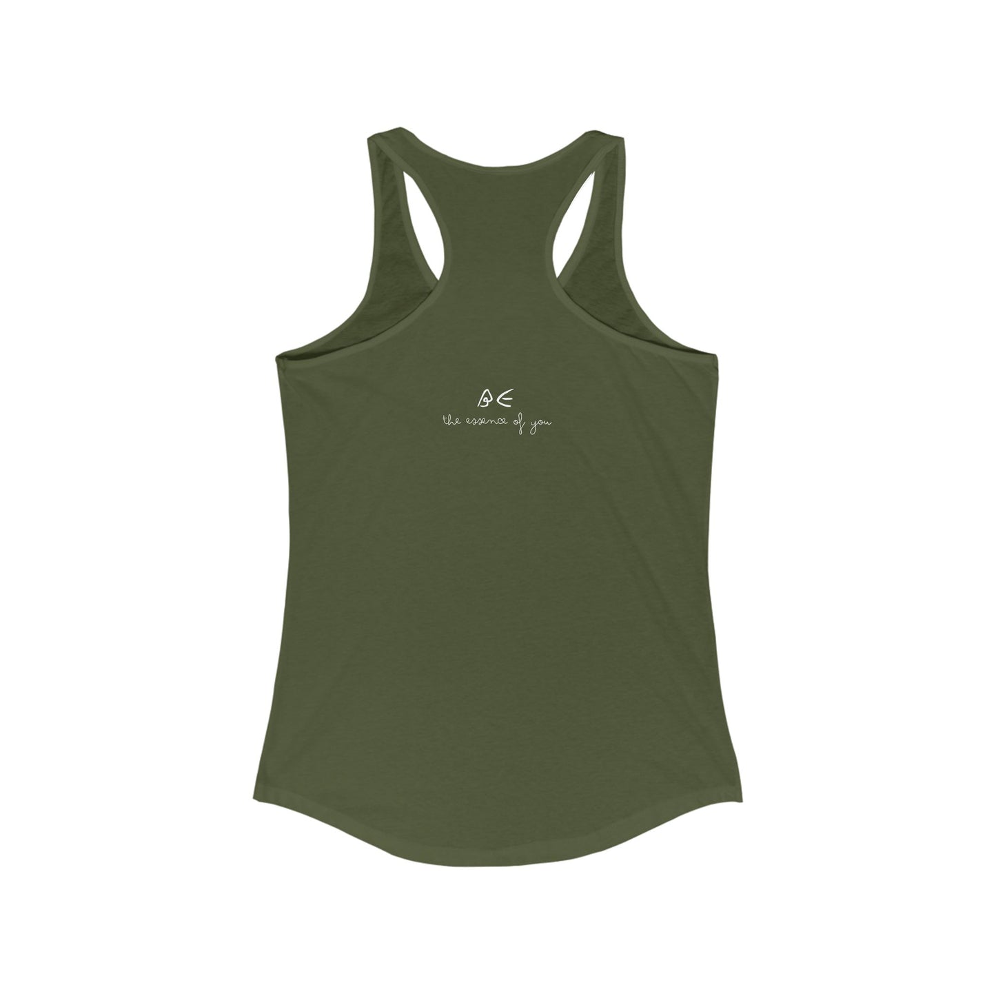 Women's Ideal Racerback Tank w/ White Letters