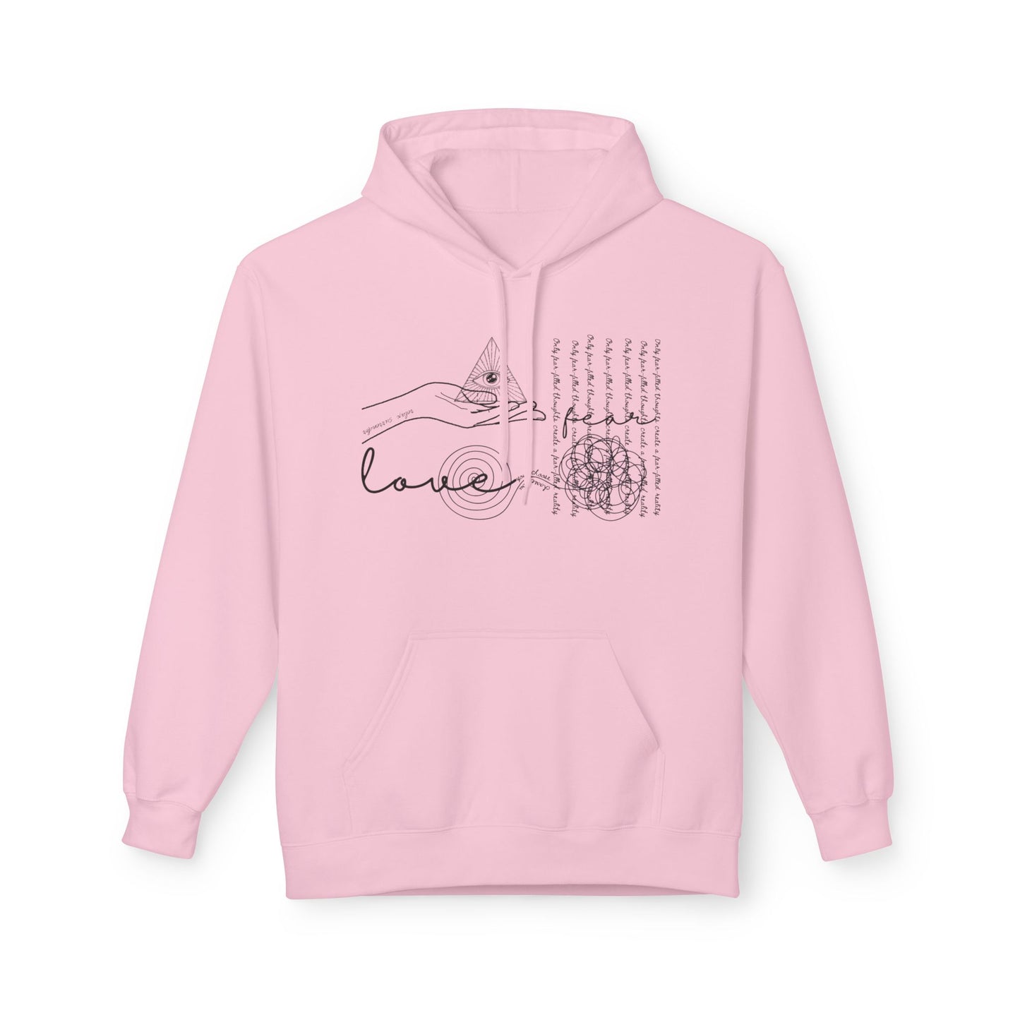 Unisex Midweight Softstyle Spiritual Love Fleece Hoodie w/ Black Letters