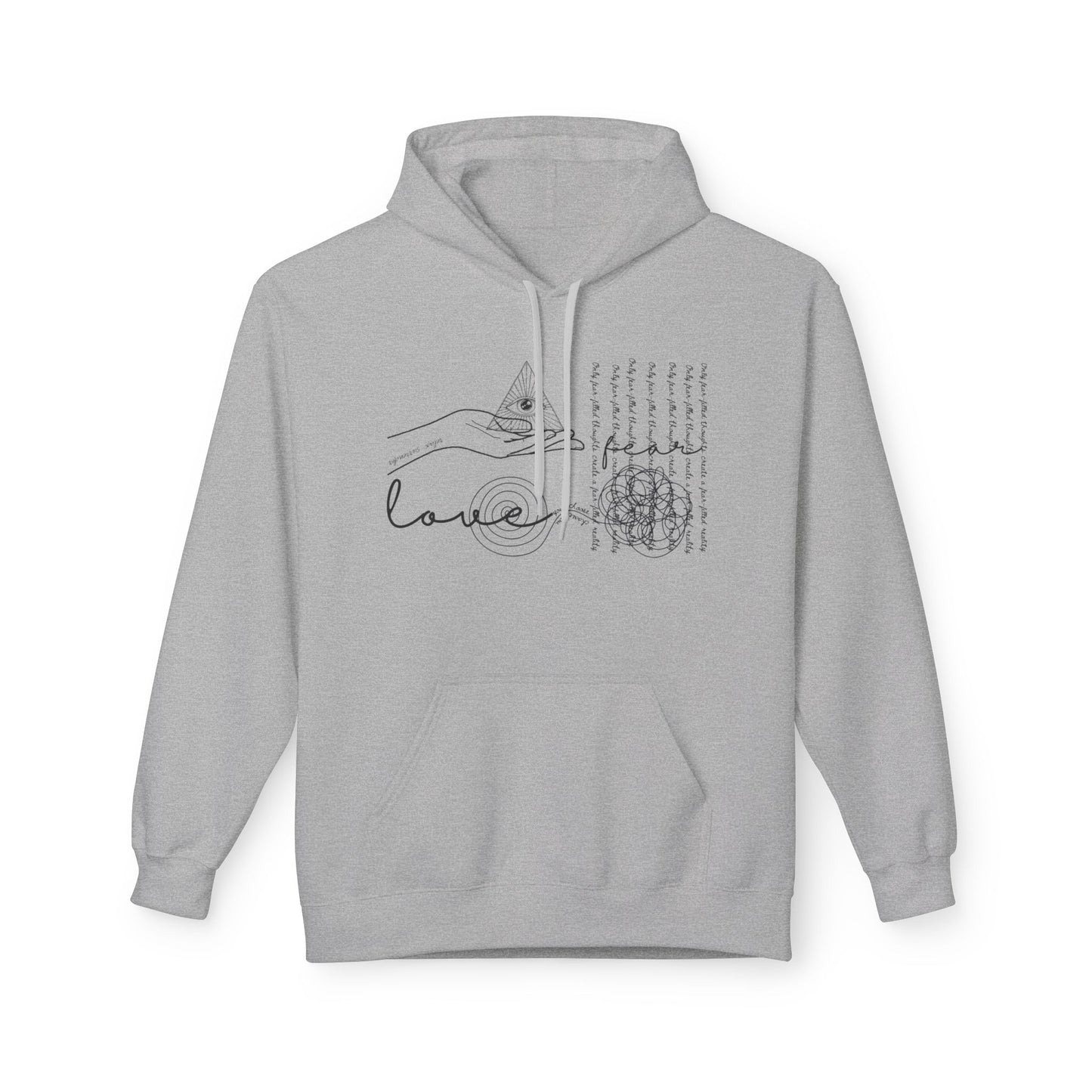 Unisex Midweight Softstyle Spiritual Love Fleece Hoodie w/ Black Letters