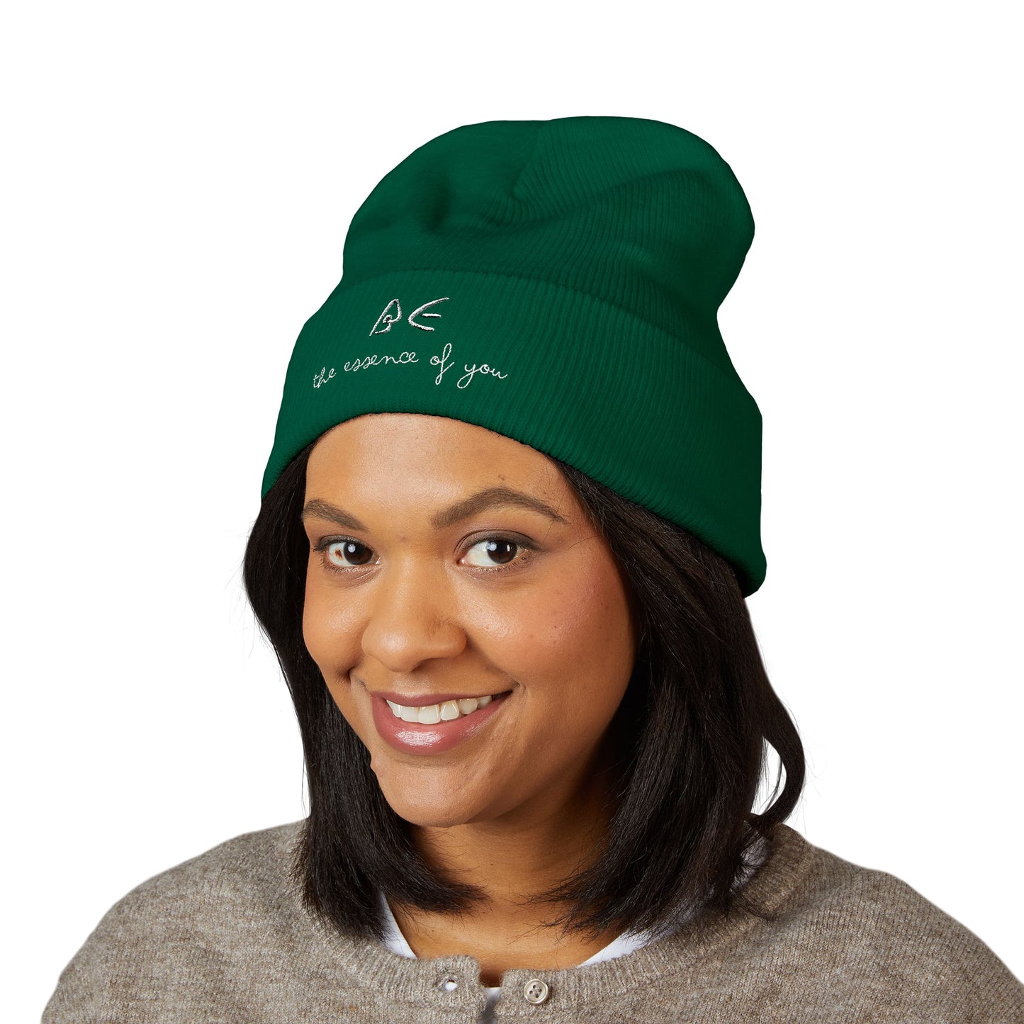 Stylish Embroidered Beanie for Cooler Adventures w/ White Letters