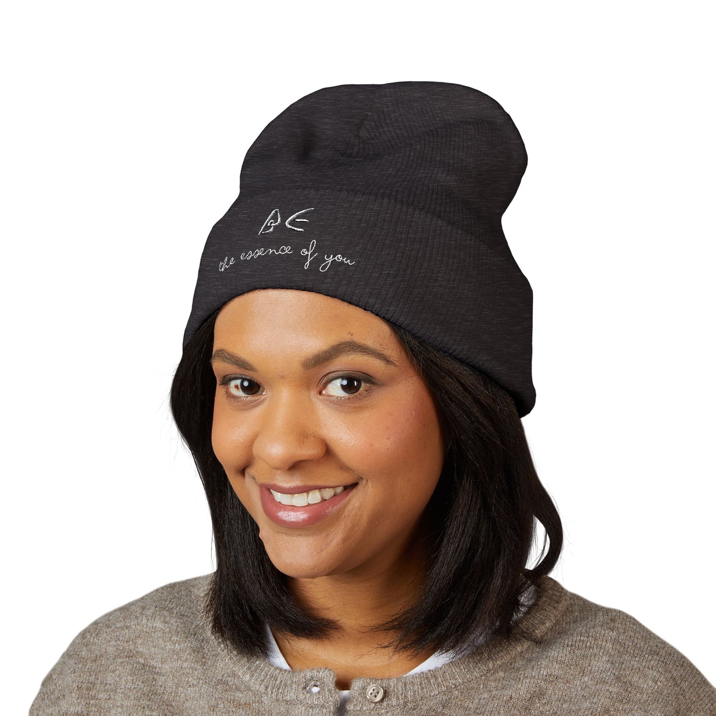 Stylish Embroidered Beanie for Cooler Adventures w/ White Letters