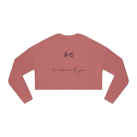 Motivational Women's Cropped Sweatshirt - "Be the essence of you" - Black Letters
