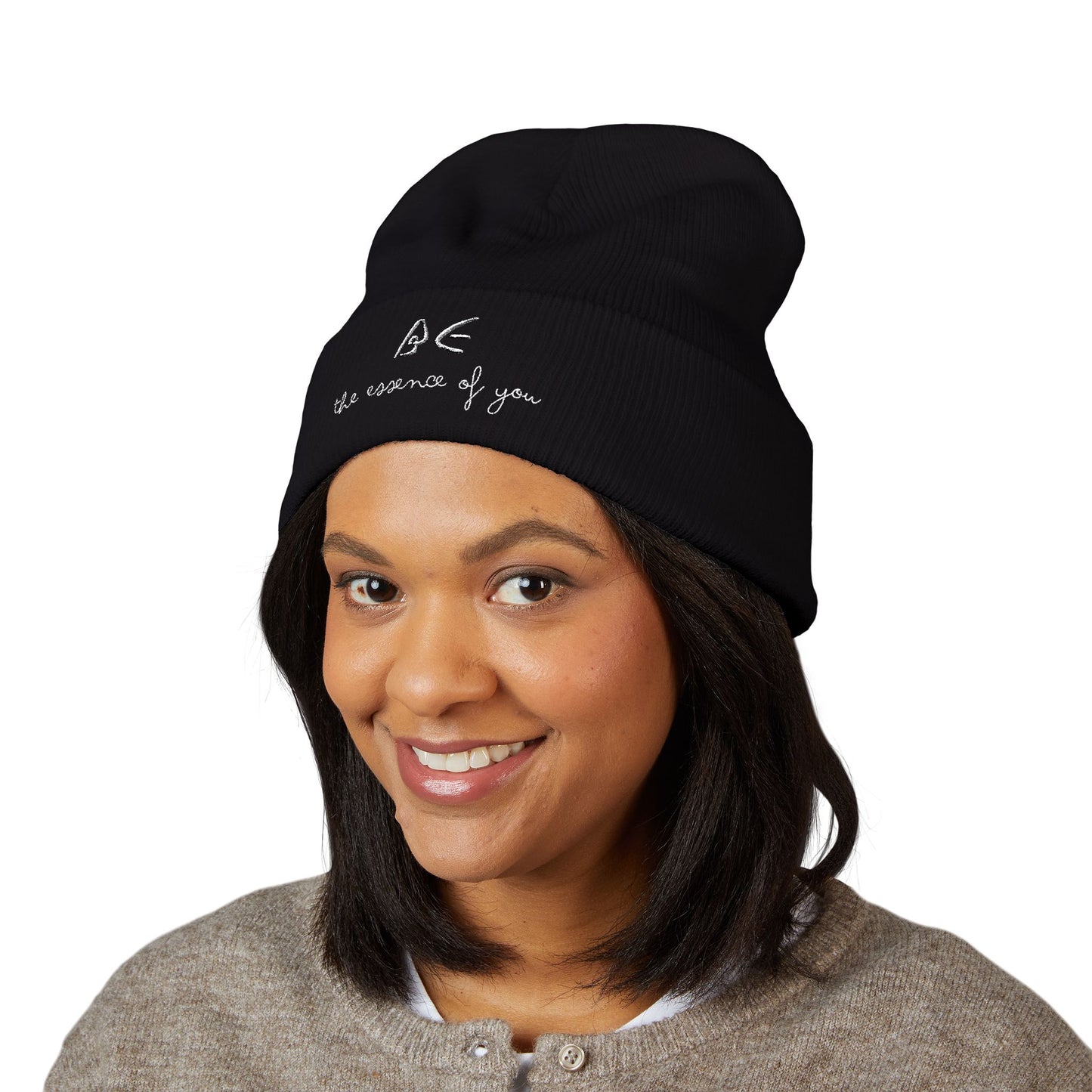 Stylish Embroidered Beanie for Cooler Adventures w/ White Letters