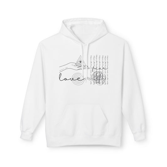 Unisex Midweight Softstyle Spiritual Love Fleece Hoodie w/ Black Letters