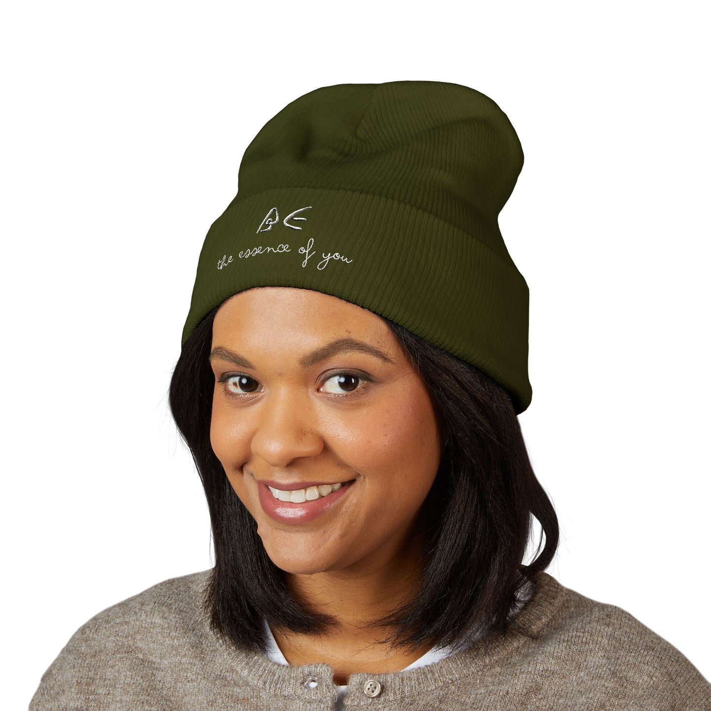 Stylish Embroidered Beanie for Cooler Adventures w/ White Letters