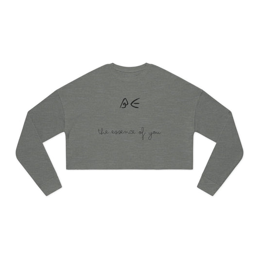 Motivational Women's Cropped Sweatshirt - "Be the essence of you" - Black Letters